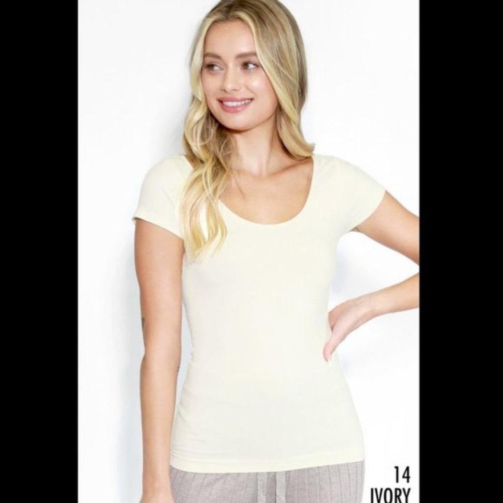 New Ivory Cap Sleeve Soft and Seamless Top